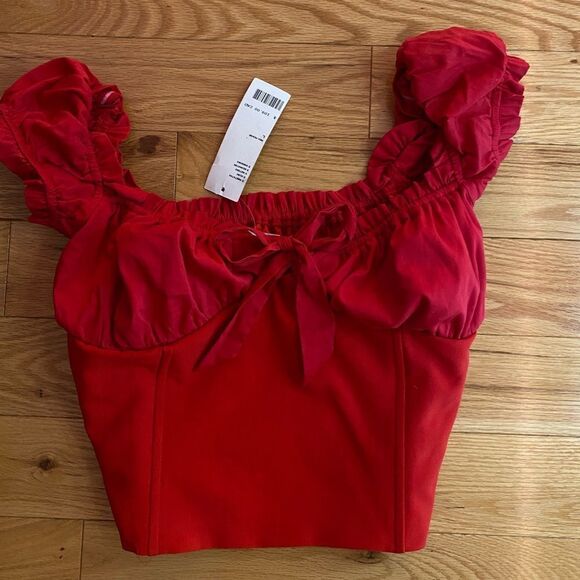 New I.AM.GIA Naomi Crop Top Corset Bustier Red - Picture 3 of 5